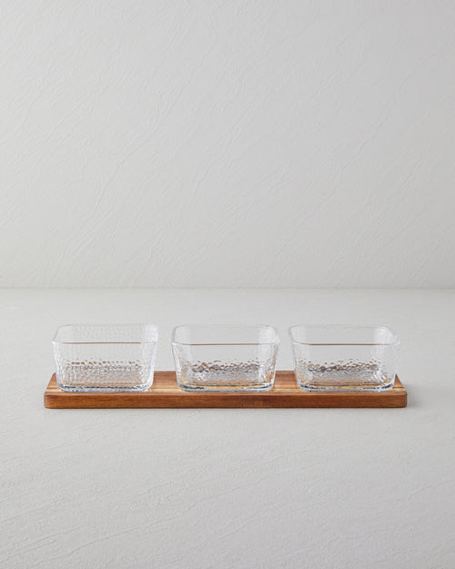 Acacia - Glass 4 Pieces Serving Ware 33x10.5x6 cm Transparent