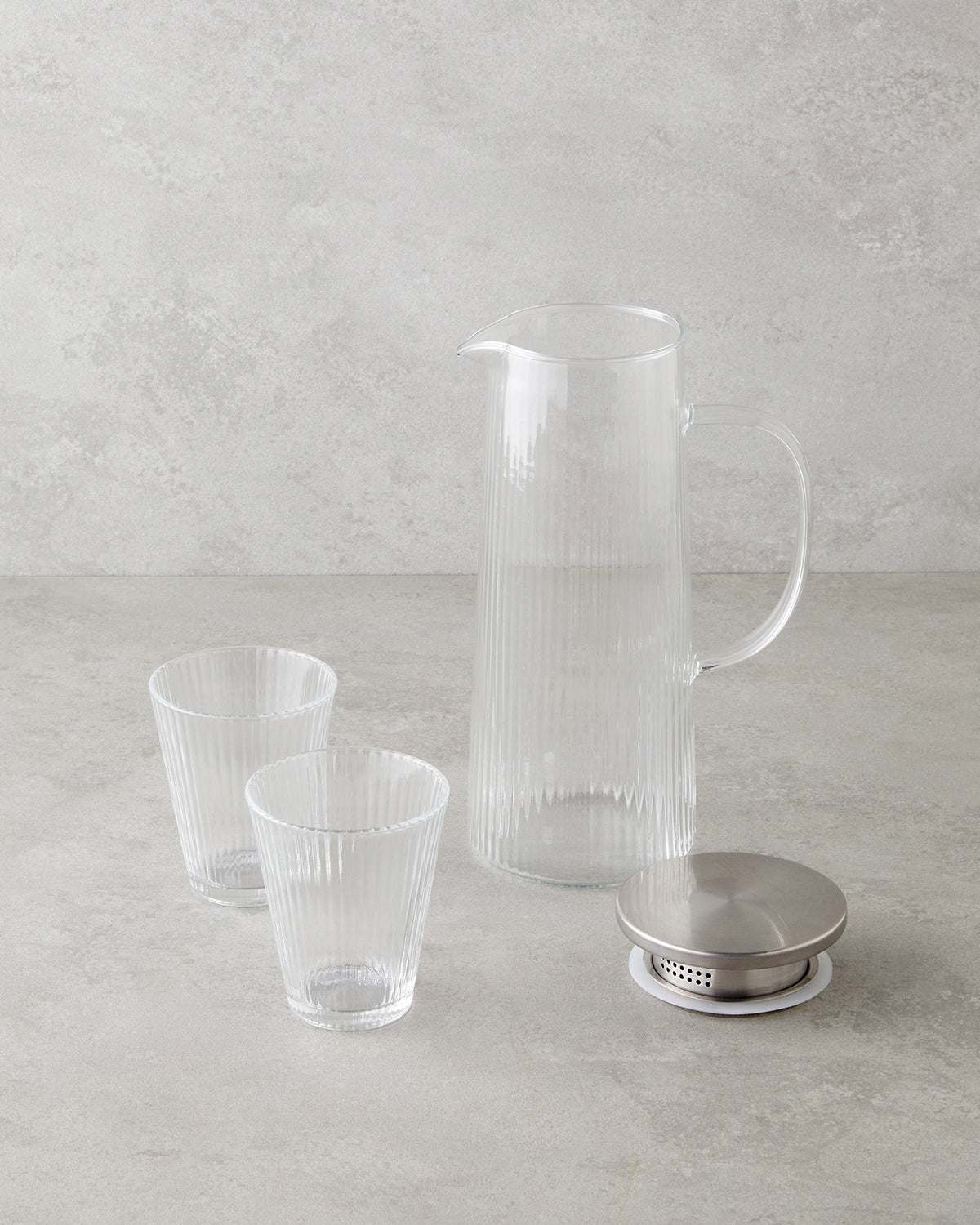 Ripple Glass 3 Pieces Water Set 1200 ml + 220 ml Transparent (view 2)