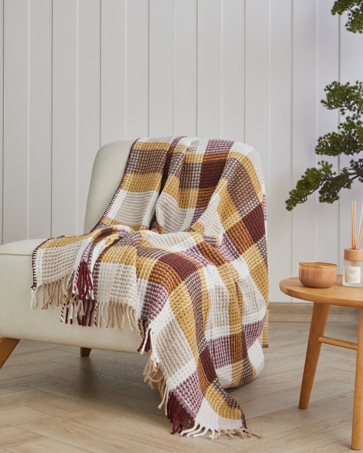 Olive Sofa Throw 130x170 cm Multicolor (view 2)