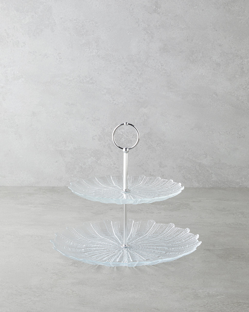 Luce Glass Cookie Stand 21+28 cm Transparent