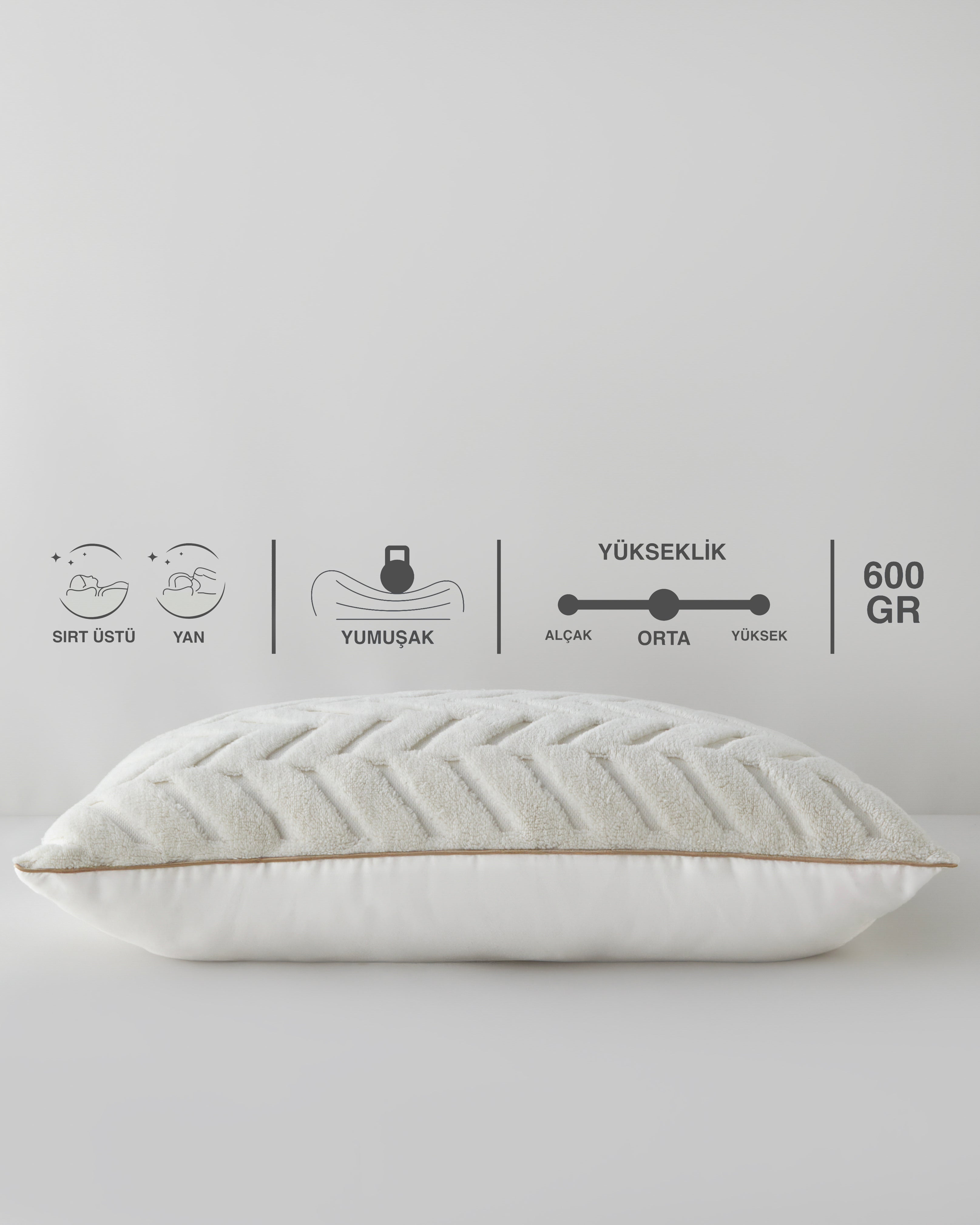 Sherpa Pillow 50x70 cm Cream (view 7)