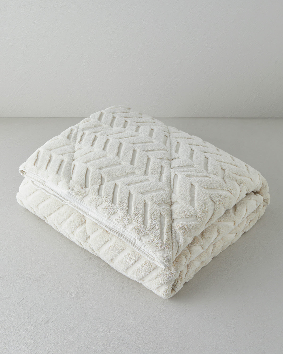 Sherpa Double Size Quilt 195x215 cm Cream