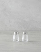 Lilla Glass 2 pcs Salt and Pepper Shaker 4x4 cm Silver