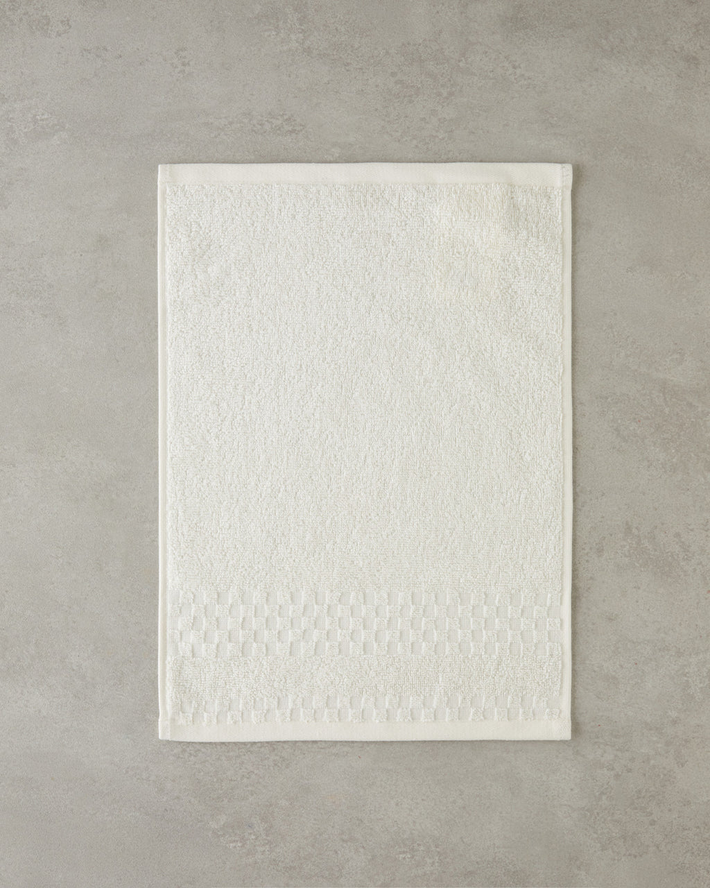 Border Check Cotton Hand Towel 30x40 cm - Ivory