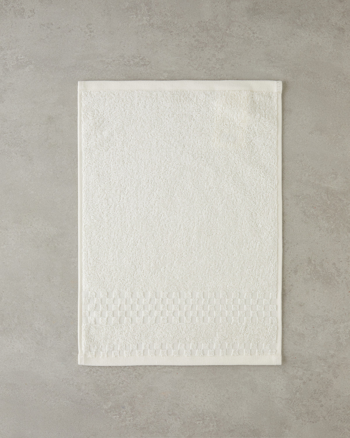 Border Check Cotton Hand Towel 30x40 cm - Ivory