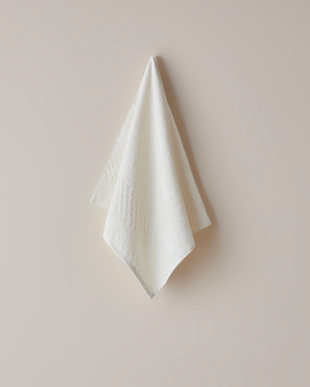 Border Check Cotton Face Towel 50x80 cm - Ivory