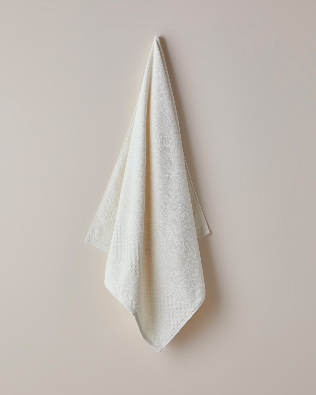 Border Check Cotton Bath Towel 70x140 cm - Ivory