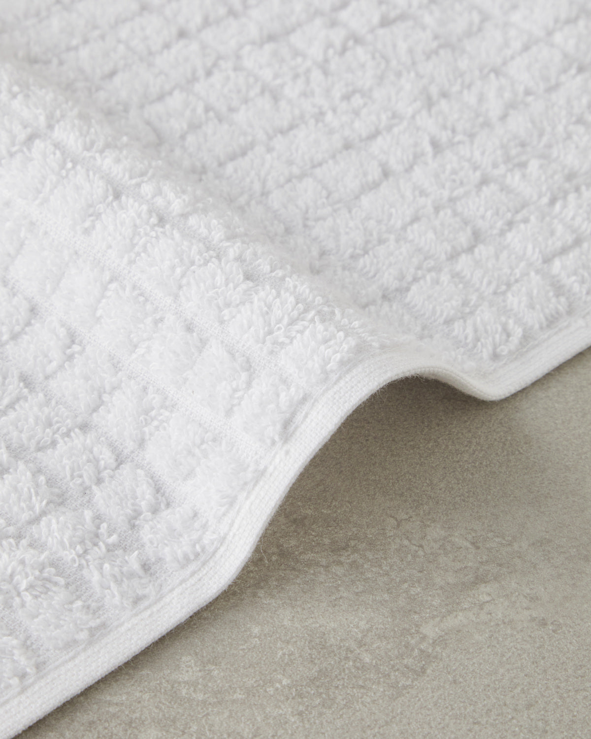 Chequer Cotton Hand Towel 30x45 cm - Beige (view 2)