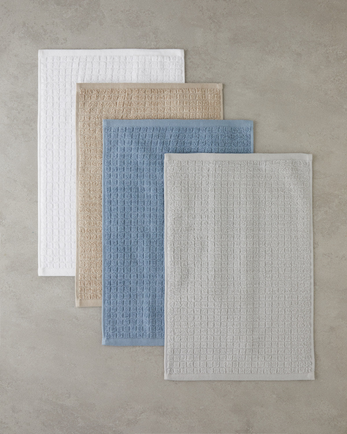 Chequer Cotton Hand Towel 30x45 cm - Gray (view 3)