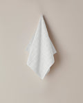 Chequer Cotton Face Towel 50x80 cm - White