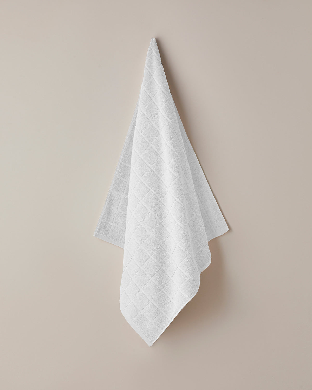 Chequer Cotton Bath Towel 80x150 cm - White