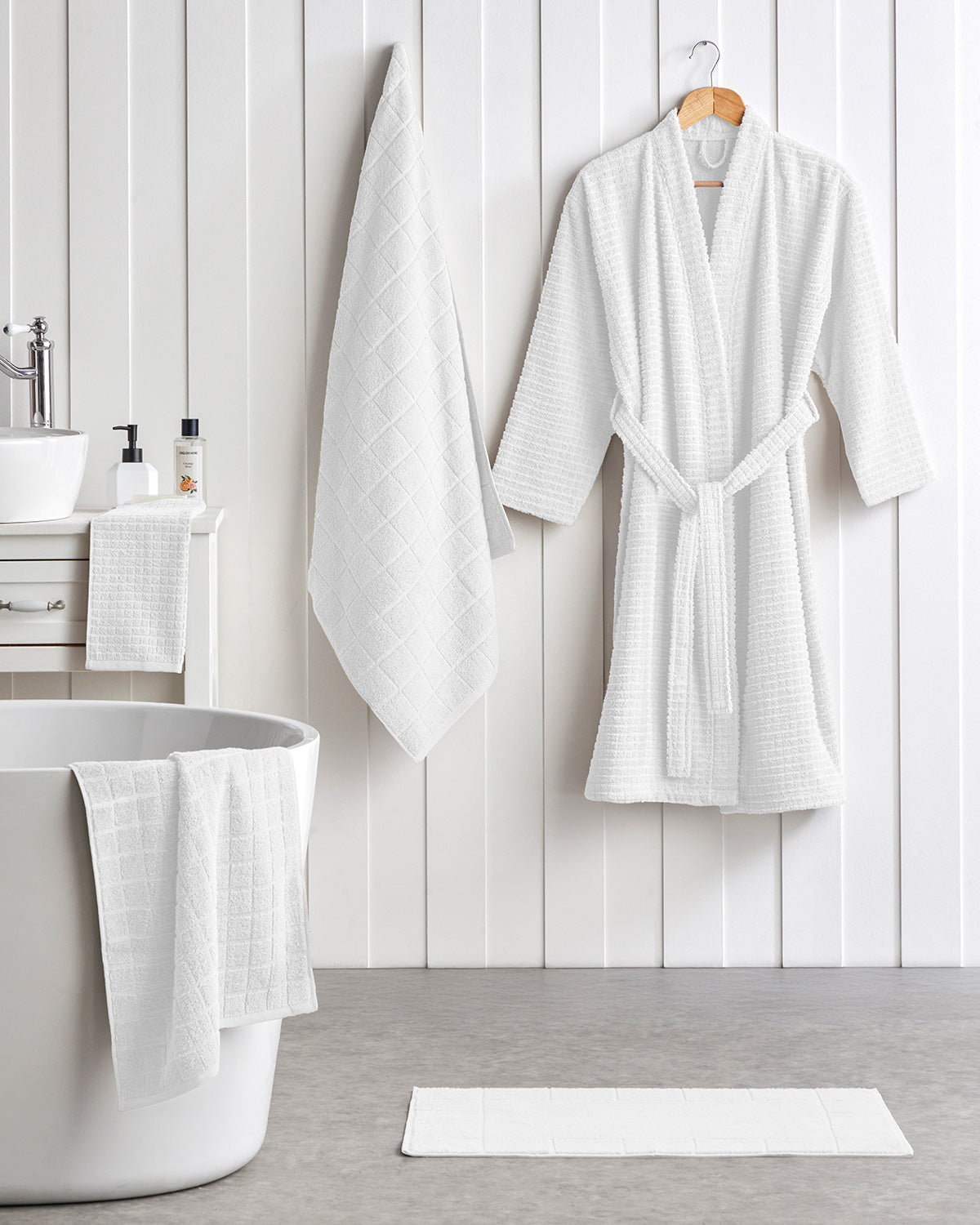 Chequer Cotton Bath Towel 80x150 cm (view 4)