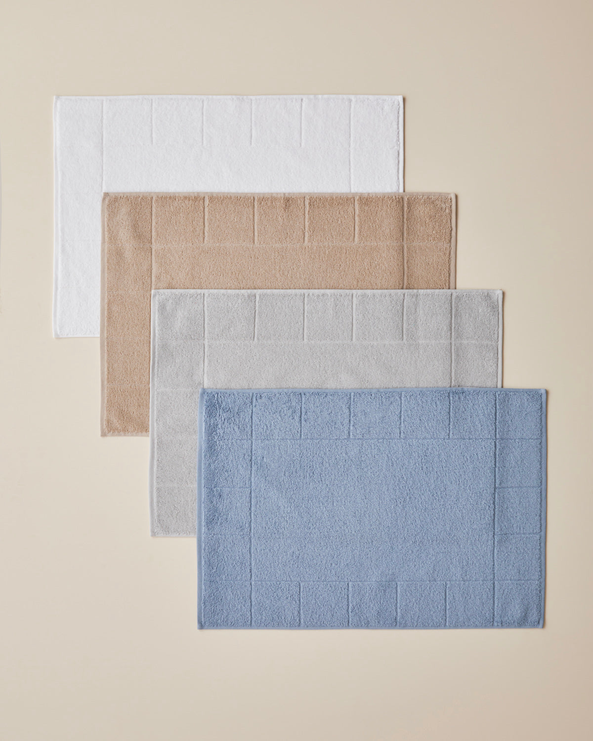 Chequer Cotton Foot Towel 50x70 cm - Blue (view 4)