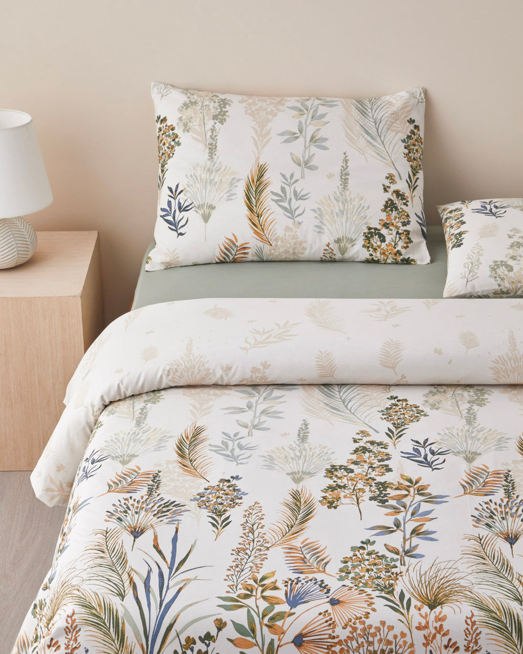 Cotton Single Size Duvet Cover Set 160x220 cm Green (view 2)