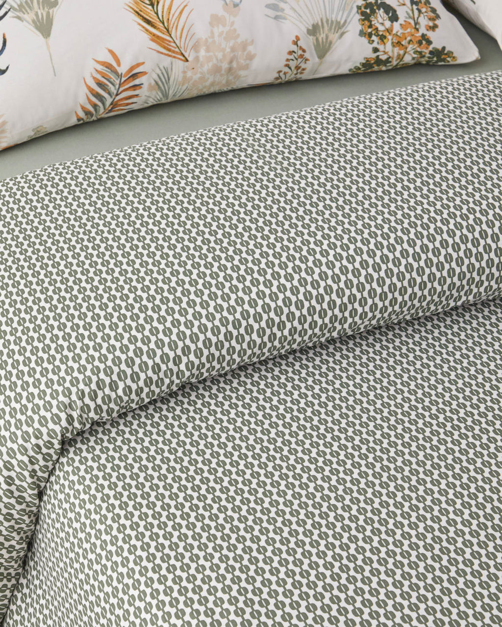 Cotton Single Size Duvet Cover Set 160x220 cm Green (view 3)