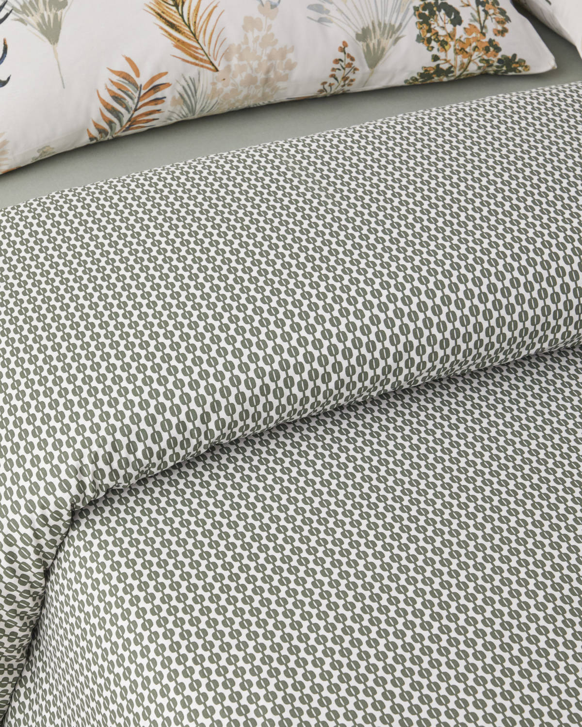 Cotton Single Size Duvet Cover Set 160x220 cm Green (view 3)