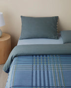 Easy Iron Single Size Duvet Cover Set 160x220 cm Navy Blue (view 2)