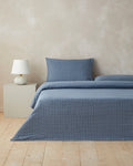 Yarn Dyed Single Size Duvet Cover Set 160x220 cm Blue