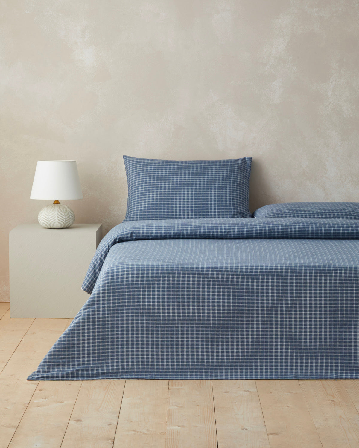 Yarn Dyed Single Size Duvet Cover Set 160x220 cm Blue
