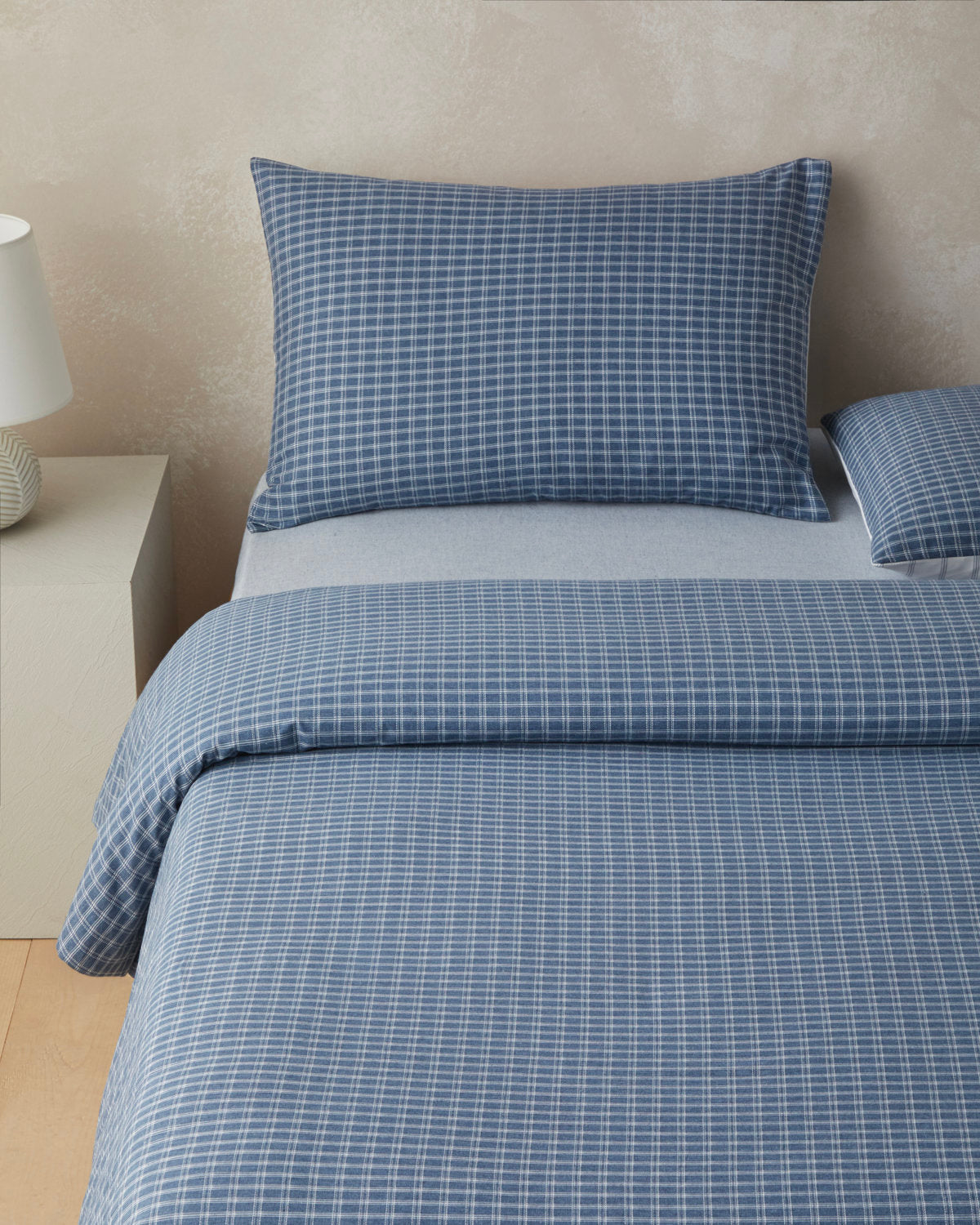 Yarn Dyed Single Size Duvet Cover Set 160x220 cm Blue (view 2)