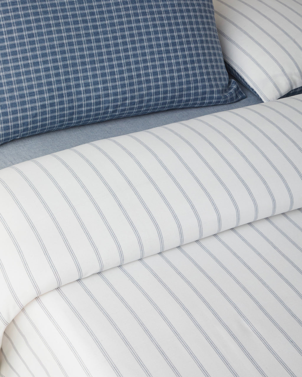 Yarn Dyed Single Size Duvet Cover Set 160x220 cm Blue (view 3)