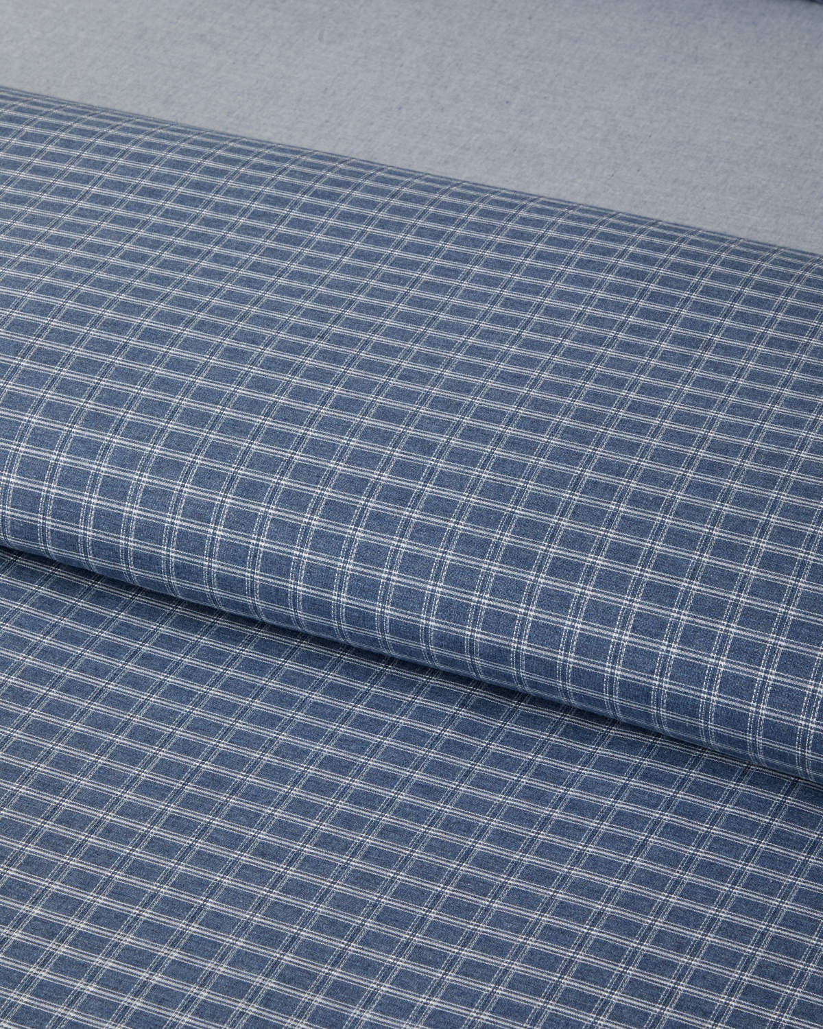 Yarn Dyed Single Size Duvet Cover Set 160x220 cm Blue (view 4)