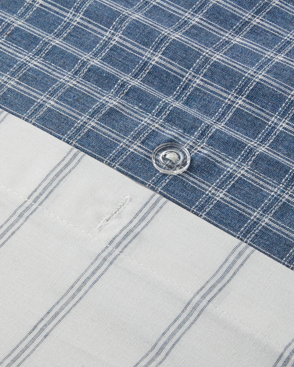 Yarn Dyed Single Size Duvet Cover Set 160x220 cm Blue (view 7)