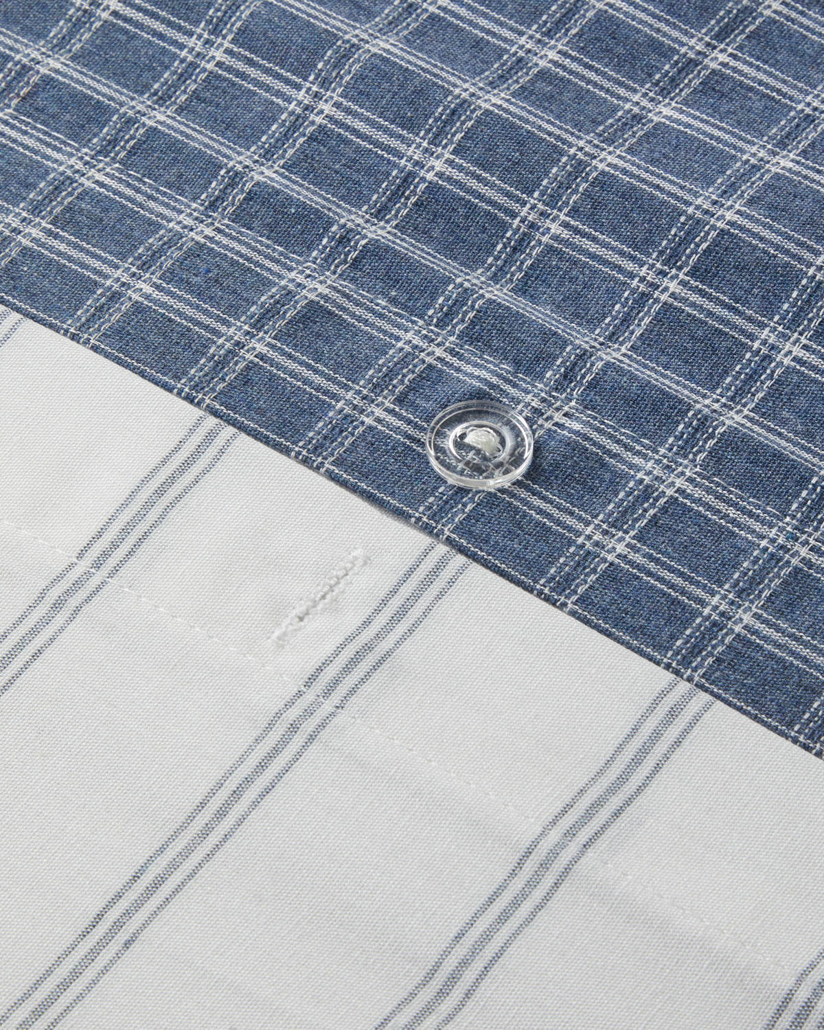 Yarn Dyed Single Size Duvet Cover Set 160x220 cm Blue (view 7)