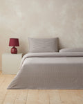 Yarn Dyed Single Size Duvet Cover Set 160x220 cm Brown