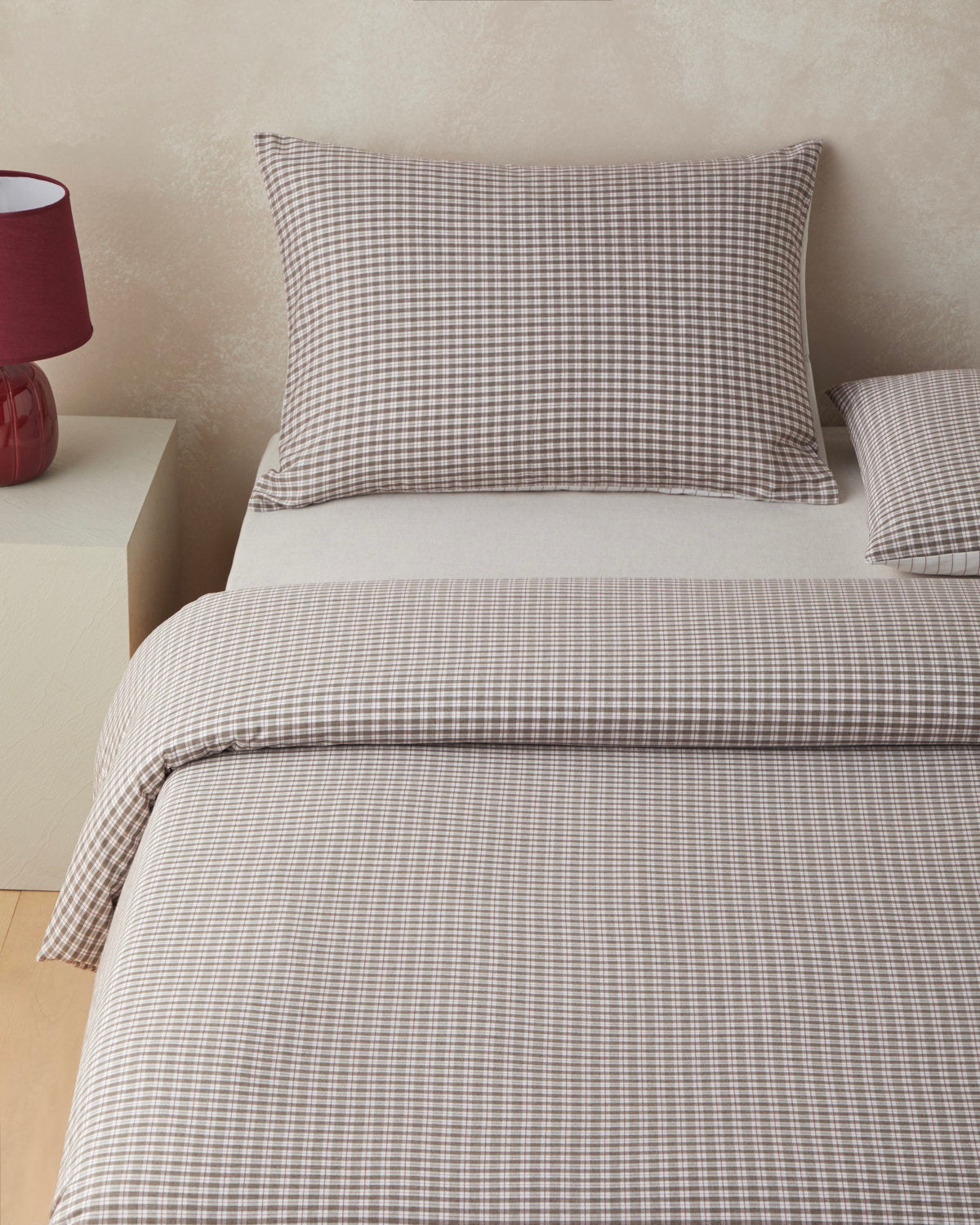 Yarn Dyed Single Size Duvet Cover Set 160x220 cm Brown (view 2)