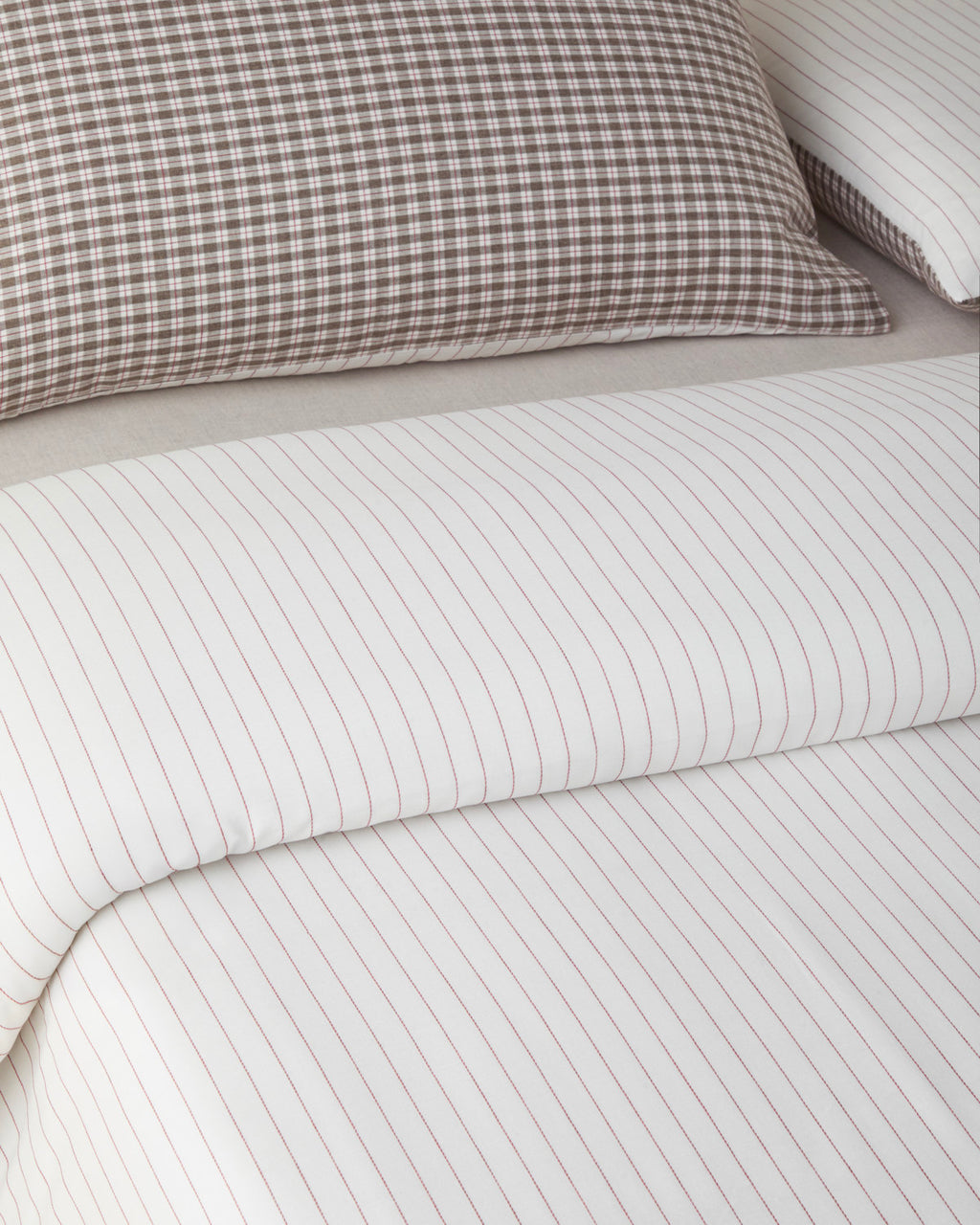 Yarn Dyed Single Size Duvet Cover Set 160x220 cm Brown (view 3)
