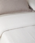 Yarn Dyed Single Size Duvet Cover Set 160x220 cm Brown (view 3)