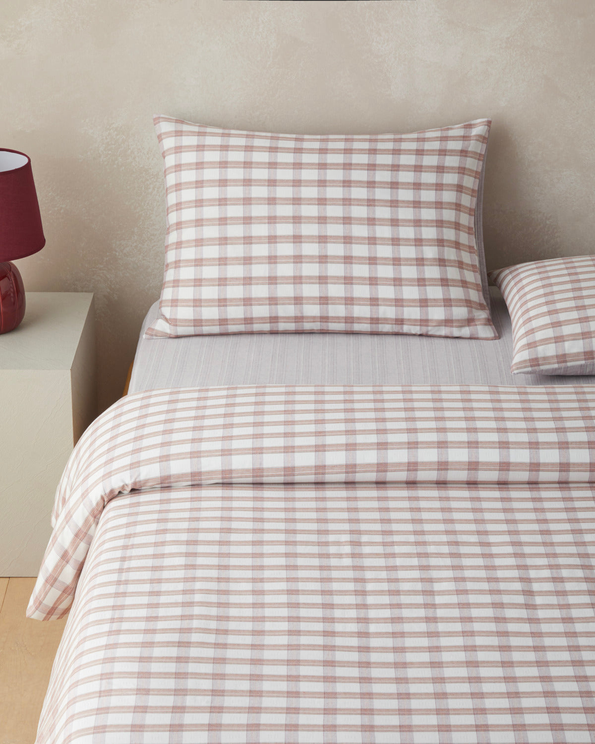 Yarn Dyed Single Size Duvet Cover Set 160x220 cm Orange (view 2)