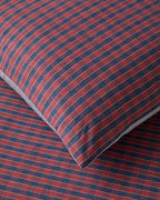 Yarn Dyed Duvet Cover Set Navy Blue - Red (view 5)