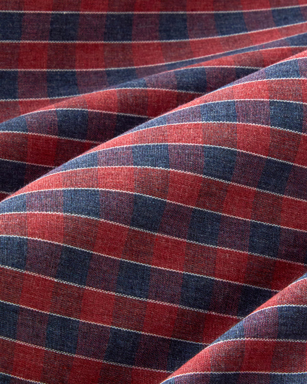 Yarn Dyed Duvet Cover Set Navy Blue - Red (view 6)
