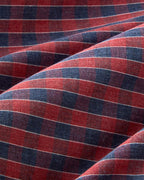 Yarn Dyed Duvet Cover Set Navy Blue - Red (view 6)