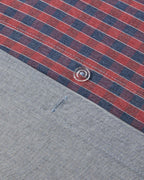 Yarn Dyed Duvet Cover Set Navy Blue - Red (view 7)