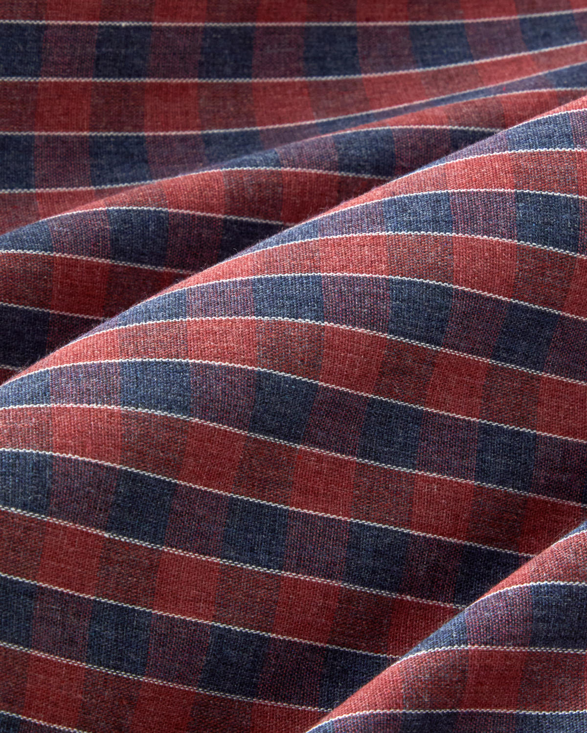 Yarn Dyed Duvet Cover Set Navy Blue - Red (view 14)