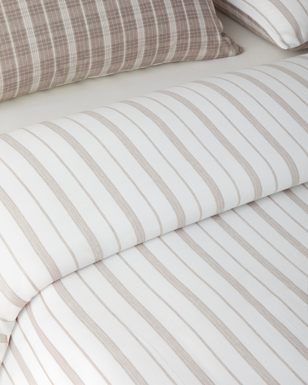 Yarn Dyed Single Size Duvet Cover Set 160x220 cm Dark Beige (view 3)
