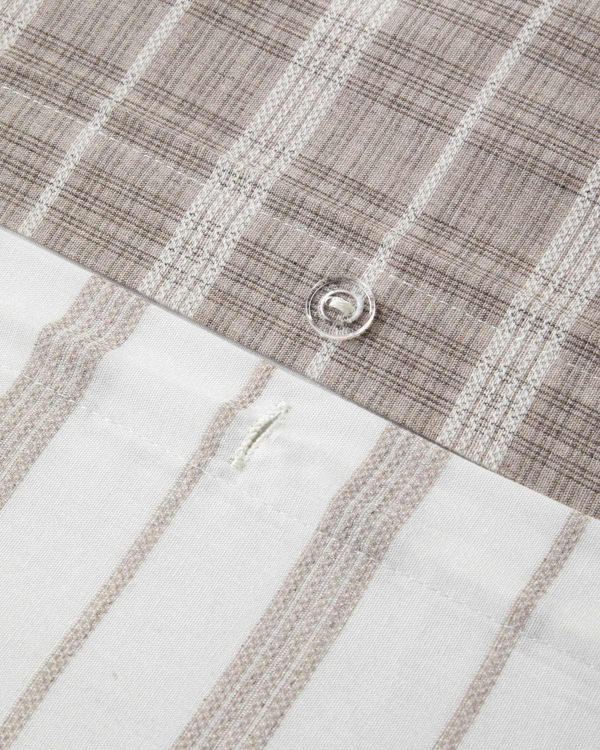 Yarn Dyed Single Size Duvet Cover Set 160x220 cm Dark Beige (view 7)