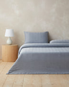 Yarn Dyed Single Size Duvet Cover Set 160x220 cm Navy Blue