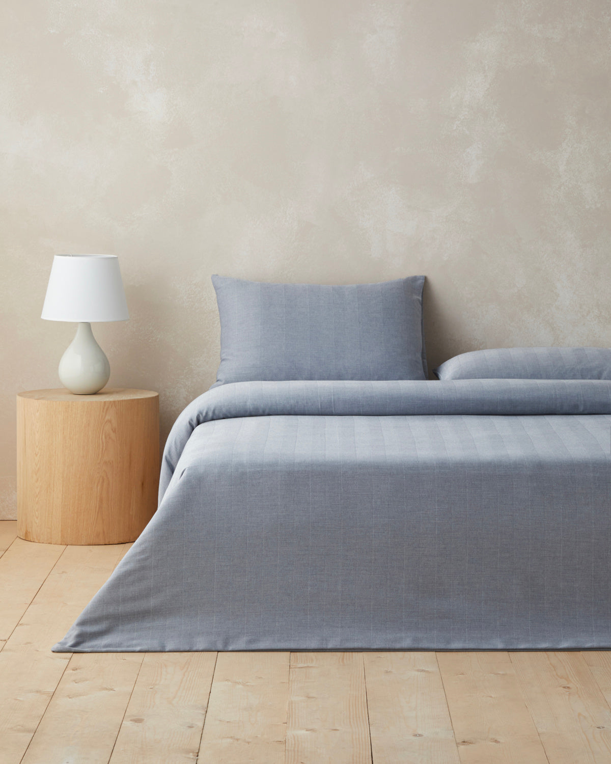 Yarn Dyed Single Size Duvet Cover Set 160x220 cm Navy Blue