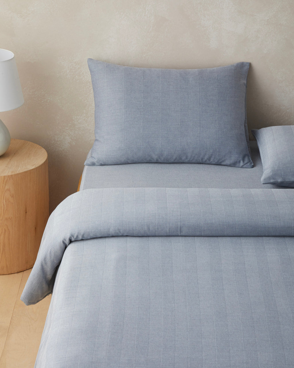 Yarn Dyed Single Size Duvet Cover Set 160x220 cm Navy Blue (view 2)