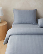 Yarn Dyed Single Size Duvet Cover Set 160x220 cm Navy Blue (view 2)