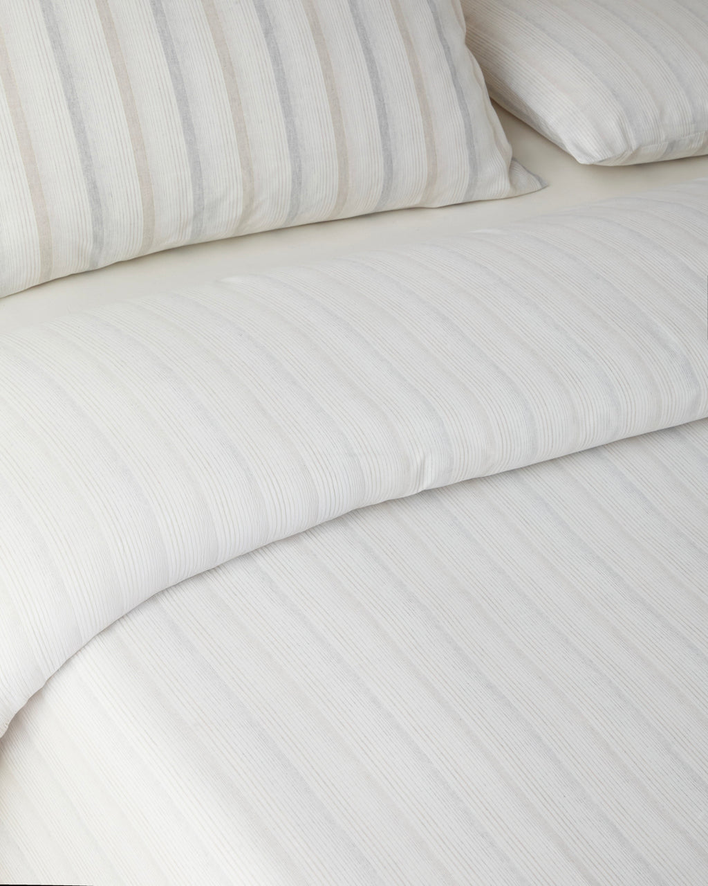 Yarn Dyed Single Size Duvet Cover Set 160x220 cm Beige - Gray (view 3)