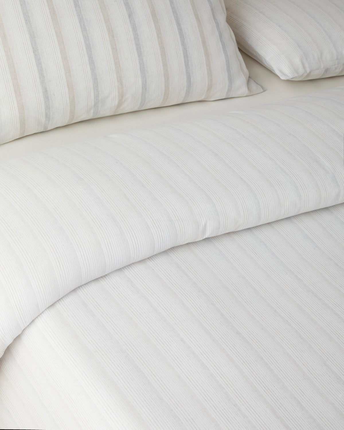 Yarn Dyed Single Size Duvet Cover Set 160x220 cm Beige - Gray (view 3)