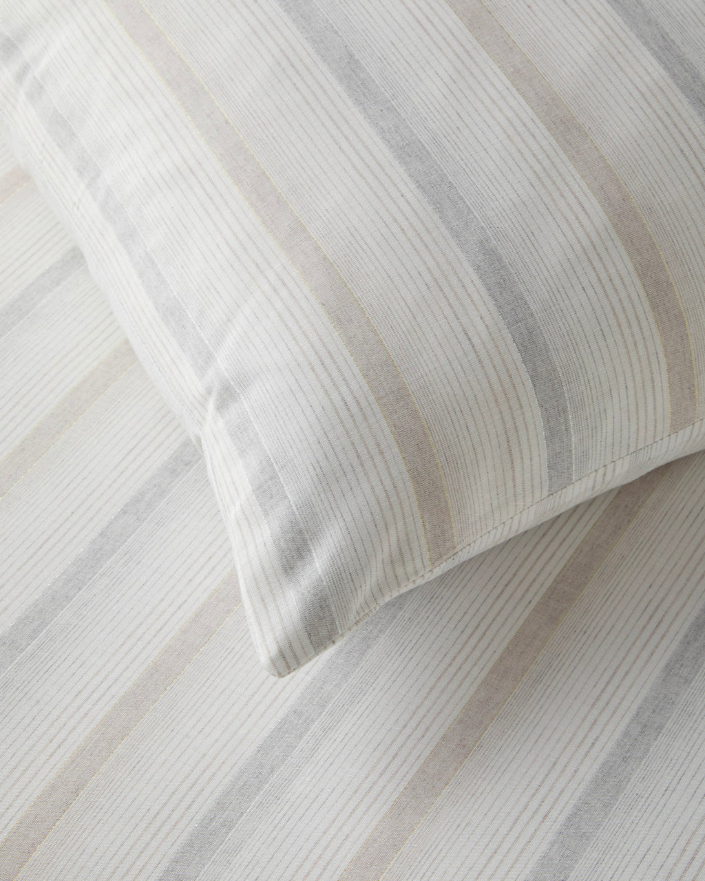 Yarn Dyed Single Size Duvet Cover Set 160x220 cm Beige - Gray (view 7)