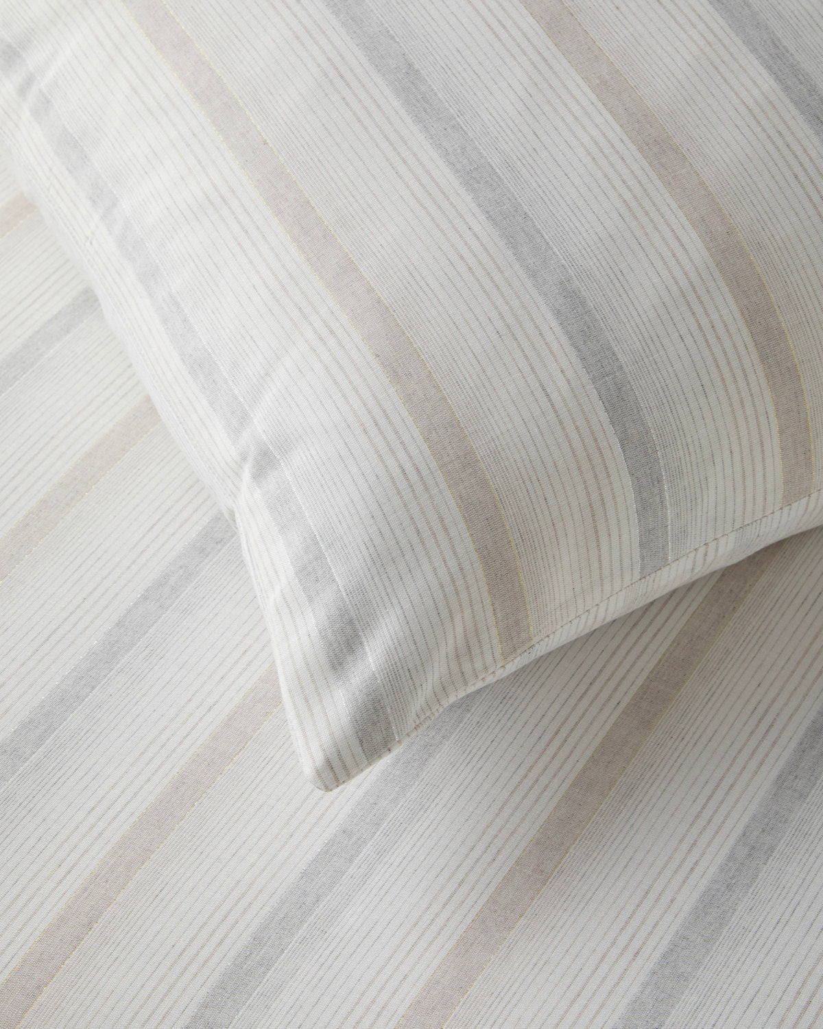 Yarn Dyed Single Size Duvet Cover Set 160x220 cm Beige - Gray (view 7)