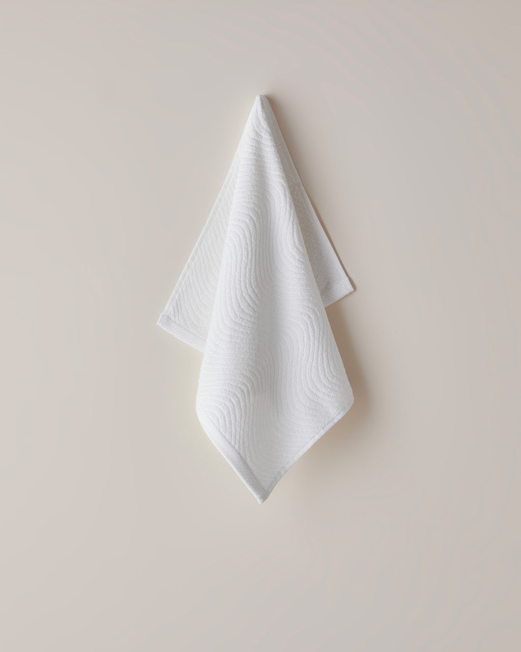 Wave Cotton Face Towel 50x70 cm - Ecru
