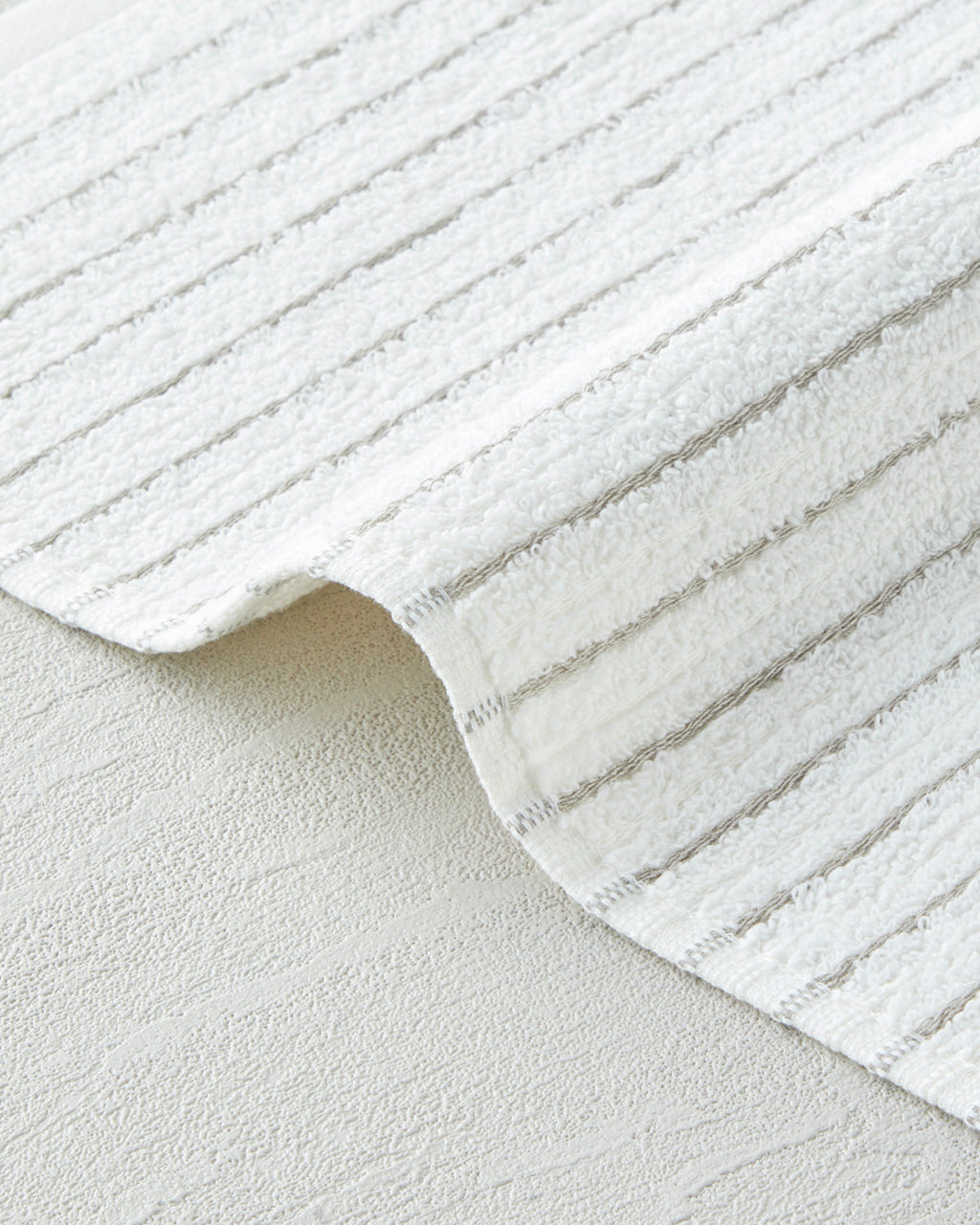 Soft Stripe Cotton Hand Towel 30x45 cm Ivory (view 2)